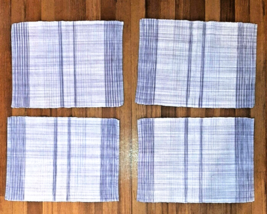 Set of 4 Lavender Purple Plaid Placemats Rectangle Striped - £14.58 GBP