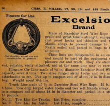 1917 Excelsior Brand Tow Line Ropes Advertisement Chas Miller Automobili... - $19.99