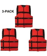 Life Jackets 3 Red Adult Large Type III Universal Boating Vest Ski Jacke... - €59,74 EUR