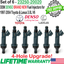 Genuine Denso x6 4-Hole Upgrade Fuel Injectors for 1998-04 Toyota Avalon 3.0L V6 - £111.01 GBP