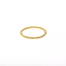 Minimal Chic Stainless Steel 18K Gold Plated Stacked Thin Twist Wavy Ring (6 US) - £20.50 GBP