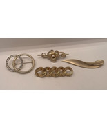 Lot of four Gold Tone Vintage pins brooches Sarah  Cov Monet &amp; 2 not marked - £9.23 GBP