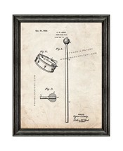 Snare-drum Stick Patent Print Old Look with Black Wood Frame - £19.63 GBP+
