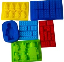 Building Block Candy Gummy Molds - 6Pcs Brick Mold Silicone Ice Cube Mol... - £18.04 GBP