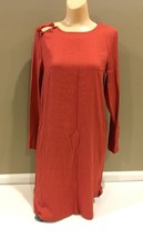 Misslook Dress Womens Medium Coral Tunic Long Shirt Asian Button Accents... - $4.95