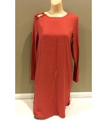 Misslook Dress Womens Medium Coral Tunic Long Shirt Asian Button Accents... - £3.87 GBP