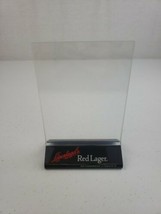 LEINENKUGEL&#39;S RED LAGER Table Tent Bar Menu Advertisement Holder Man Cav... - £15.92 GBP