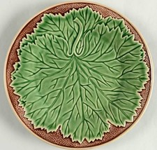 Bordallo Pinheiro Majolica Green New Vine 2pc Salad 77/8” Plates Grn/Br ... - €48,21 EUR