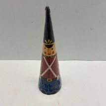 Nutcracker Soldier Colored Vintage Candle 7 inch in Wrapper Pointy 1990s Unused - $11.26