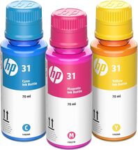Genuine HP 31 3-Pack Cyan, Magenta, Yellow Ink Bottles 9C228AN EXPIRATIO... - $39.95