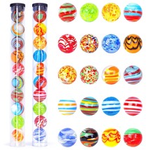 20Pcs Handmade Glass Marbles, Colorful Round Marbles 16Mm/0.6Inch Unique Marlbes - £11.71 GBP