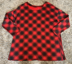 J Jill Shirt Womens XL Red Plaid Simply Supima Scoop Neck Tunic Scarlet ... - $18.66