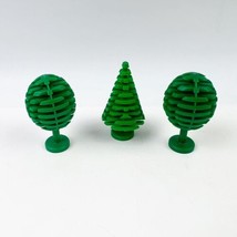 Vintage Lego Lot of 3 Tree Plant Leaves Round Fruit &amp; Pine Dark Green - £11.87 GBP