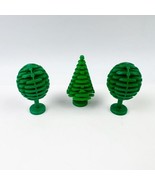 Vintage Lego Lot of 3 Tree Plant Leaves Round Fruit &amp; Pine Dark Green - $20.55 CAD