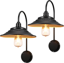 2PCS Solar Barn Lights, Black Gooseneck Wall Fixtures, Waterproof Outdoo... - $150.58 CAD