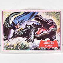 1966 Batman Red Bat Trading Card #2A Grappling a Gator (#2 of 10 Puzzle ... - £3.94 GBP