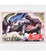 1966 Batman Red Bat Trading Card #2A Grappling a Gator (#2 of 10 Puzzle ... - £3.94 GBP