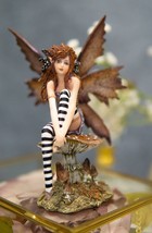 Amy Brown Red Haired Enchanted Forest Mushroom Fairy Decorative Figurine 6.25&quot;H - £32.75 GBP