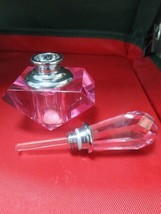 Murano Crystal Pink Bottle 3 1/2&quot; With Stick Glass - £34.95 GBP