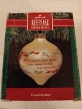 Hallmark Keepsake Christmas Ornament Glass Ball Grandmother 1991 Vintage MIB - £7.98 GBP