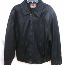 Vintage PEPSI Leather JACKET Motorcycle Black RARE Zip Front Lined Men X... - $94.99
