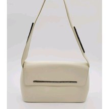 Vtg SONDRA ROBERTS Ivory Leather Shoulder Bag - £21.37 GBP