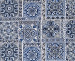 Cotton Bluesette Tiles Blue and White Design Dutch Fabric Print by Yard ... - £11.15 GBP