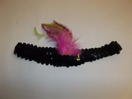 Asos One Size Stretchy Sequin Black Headband New Womens - £22.57 GBP