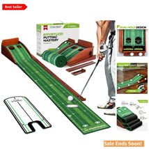 Indoor Putting Green Mat with Automatic Return and Alignment Mirror for ... - $162.31