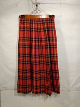 Edinburgh Woollen Mill Womens 10 Red Plaid Tartan Kilt Wrap Skirt Wool w... - £41.66 GBP