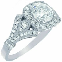 Halo Engagement Ring 2.50Ct Round White Moissanite 925 Sterling Silver in Size 8 - £117.96 GBP
