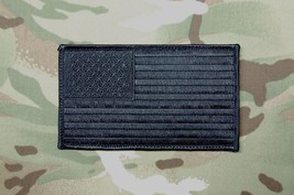 Blackout Large 3&quot; x 5&quot; American Flag Patch USA SWAT Ghost Murdered Out All Black - £9.23 GBP