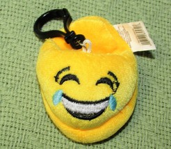 Rinco Emoji Clip On Plush Laughing 3" Stuffed Animal Backpack Yellow Toy - $7.20