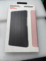 Verizon Folio Hard Case & Tempered Glass for Lenovo Tab 4 8 Plus - Pink - $1.99