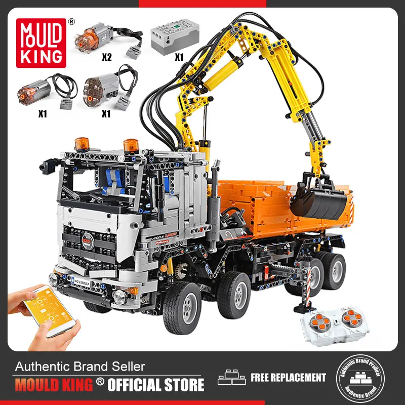 MOULD KING 19007 Technical Building Kits App Remote Control Motorized Arocs - £272.25 GBP