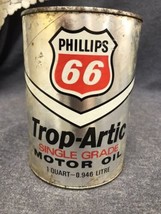 Vintage Phillips 66 Trop-Artic Motor Oil One Quart Oil Can Single Grade ... - £11.65 GBP