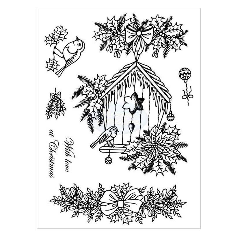 Bird with love At Christmas Clear stamps Rubber seals for DIY scrapbooki... - $5.89