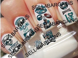 New 2023 Designs》Nfl Philadelphia EAGLES》15 Different Designs》Nail Art Decals - £10.82 GBP