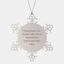 Proud Parent of a Border Collie. Snowflake Ornament, Border Collie Dog Christmas - £19.86 GBP