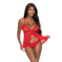 Ms Ooh La Lace Bbydll Splt Crtch Pnty Red Lxl - $45.68