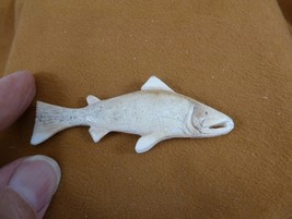 (FISH-W16) flat Salmon fish shed moose ANTLER figurine Bali detailed piece - $34.99