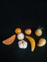 Carved Stone Fruit , Alabaster ,Marble Melon ,Banana, Pineapple, Peach ,Orange,  - £23.98 GBP