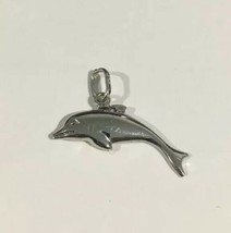 14k White Gold Dolphin Pendant Charm - $66.00