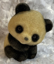 Vintage Rare Josef Originals Panda Bear Flocked Figurine Japan W/Sticker... - $20.56