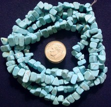 34 in reconstituted stabilized chalk Turquoise chip beads with matrix bs334 - £2.34 GBP