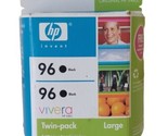 Twin-pack ( 2 ) HP Genuine 96 Black Ink Cartridges C9348FN OEM Sealed EX... - $45.82