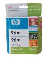 Twin-pack ( 2 ) HP Genuine 96 Black Ink Cartridges C9348FN OEM Sealed EX... - £35.78 GBP