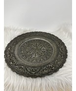 Antique Indian Bidri Ware Silver Inlay on Copper Tray Platter Plate 12&quot; - $15,116.73 MXN