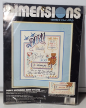 Dimensions Cross Stitch Kit Veras Victorian Birth Record New Sealed Vtg. 1989 - £11.89 GBP