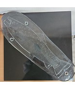 Salmon Fish Serving Platter Lg Heavy Thick Italian Clear Glass Footed Pl... - $82.54